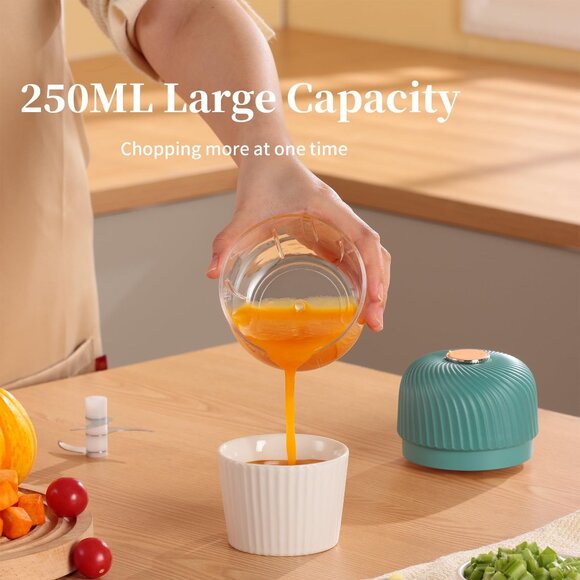 Cordless Electric Garlic Chopper | Mini USB Rechargeable Food Processor with Sta - Picture 6 of 8